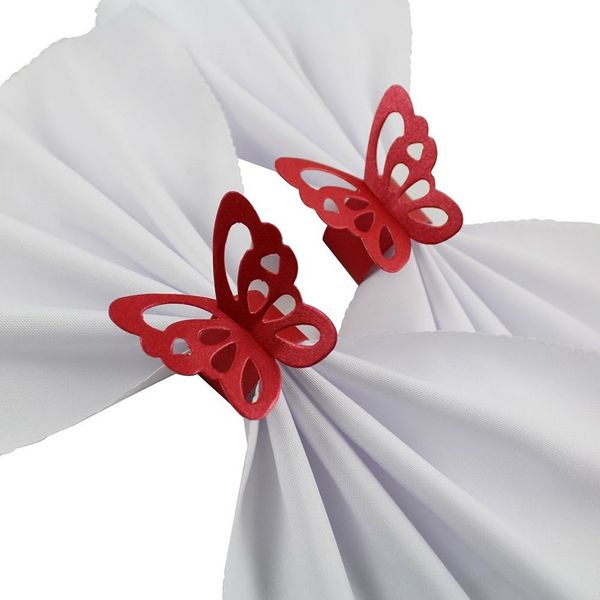 

50 pcs/set lovely butterfly paper napkin rings supplies for wedding party decoration js23