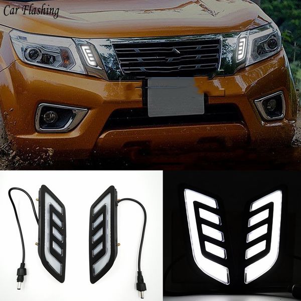 

1set drl daytime running lights mask grille led lamp with turning signal for navara np300 d23 2015 2016 2017 2018 2019