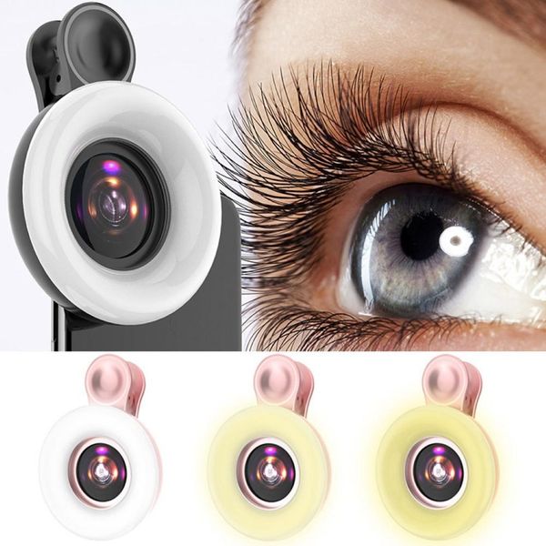 

универсальный селфи led ring flash light портативный мобильный телефон 50 leds селфи лампы световая кольцо клип 15x фото телефон macro l