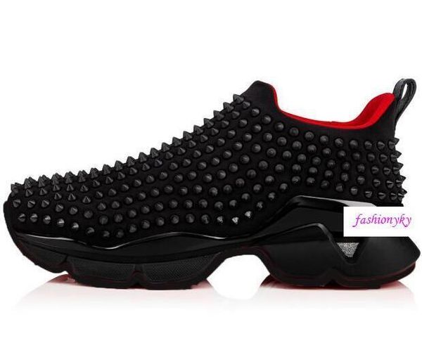 

designer shoes spike sock studded spikes sneakers bottom mens womens spikes training shoes size35-46quality, Black