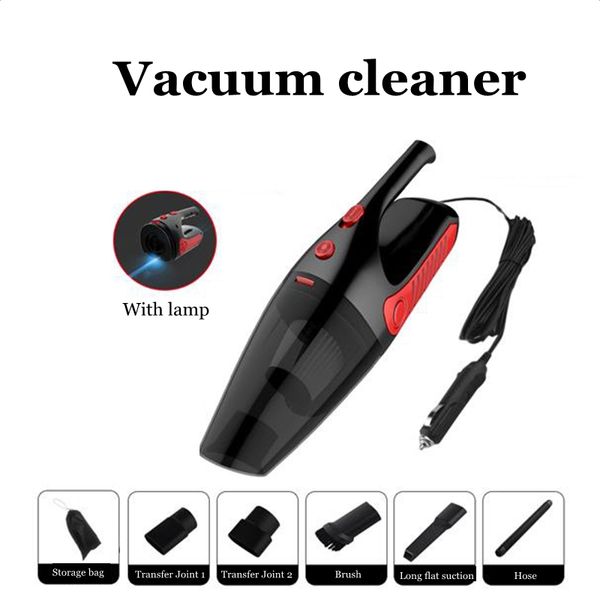 

2800pa mini cordless car vacuum cleaner 12v 120w home auto handheld wet dry dual use portable hepa filter vacuums with led light