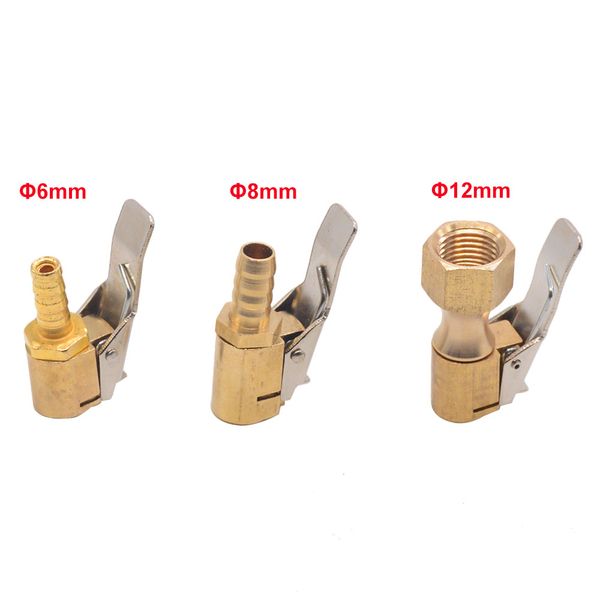 

1pc 6mm 8mm 12mm auto air pump chuck clip car truck tyre tire inflator valve connector car open brass stem tire