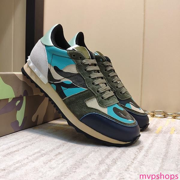 

оригинальная коробка] высокое качество мода rock runner камуфляж кожаные кроссовки обувь мужчины, женщины рок коты открытый повседневный ca