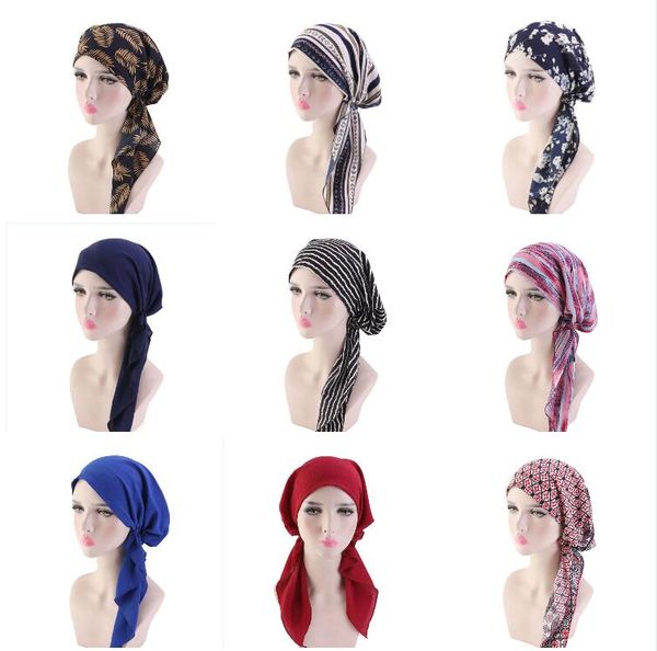 Moda muçulmano lenço chapéu turbante perucas lenço boné cauda longa escorpião headwear chapéu pirata quimioterapia cap acessórios para o cabelo dhl