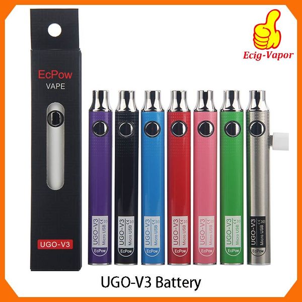 

Аутентичные UGO V III V3 650 900 мАч EVOD Ego 510 Аккумулятор 8 цветов Micro USB Зарядка Аккумуляторы vapshrough vs Spinner 3s Battery