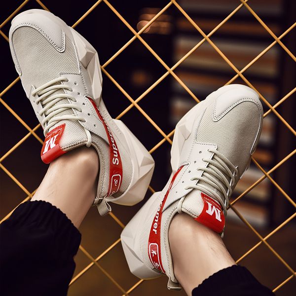 

2020 men's super popular daddy shoes breathable mesh flying woven casual shoes