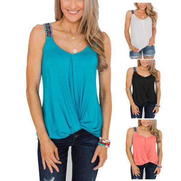 

womens designer women brand solid color ladys casual clothing new fashion trend tank 2020 new style selling 4 colors, White