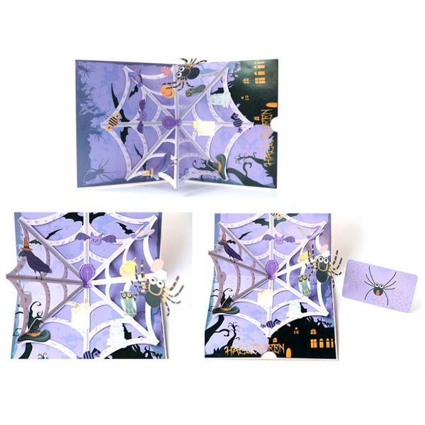 

exquisite spiders 3d popup halloween card with envelope