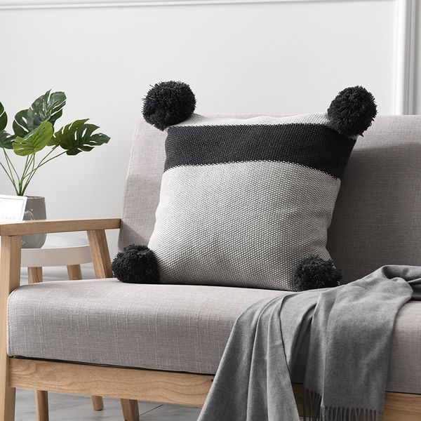 

soft knit cushion cover ball sofa bed room pillow cases home textile decor
