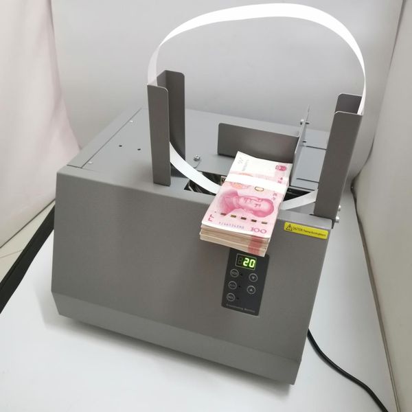 

automatic banknote invoice bill banding machine paper tape money strapping 220v / 110v
