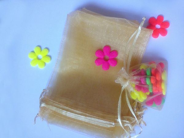 

500pcs gold organza gift bags 13x18cm party bags for women event wed drawstring bag jewelry display bag pouch accessories