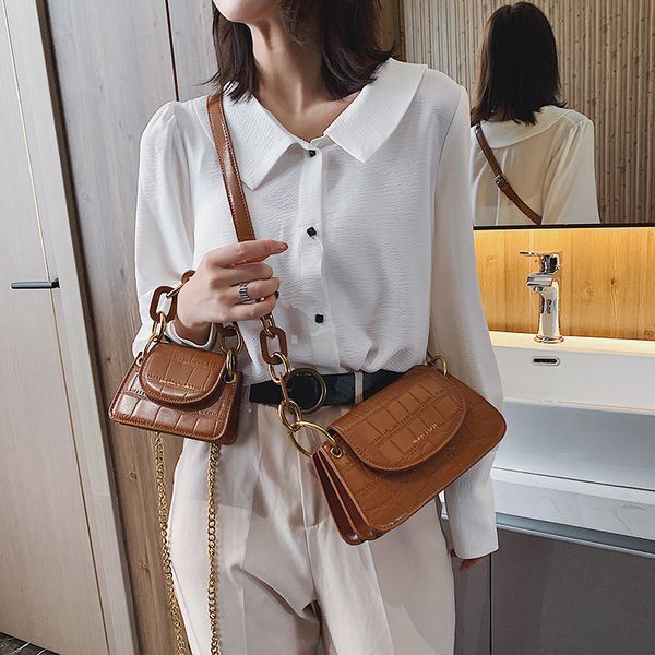 

bag for women's bag girls'bag 2019 korean version shoulder slant stone square women originality design handbags