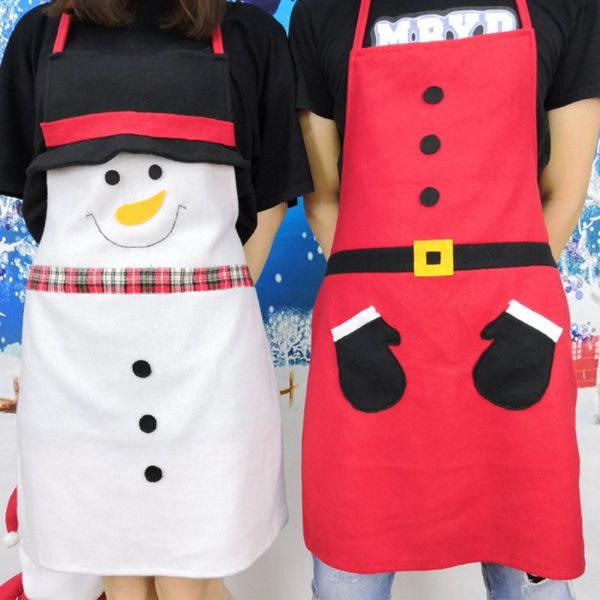 

household brushed cloth christmas santa claus apron home kitchen cooking apron