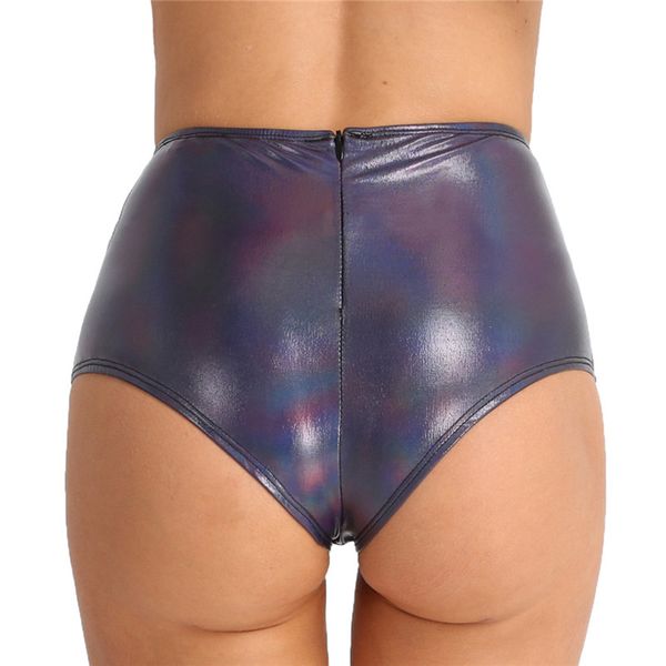 

женщины блестящий сексуальные шорты heavyweight metallic лакированной кожи молния высокая талия rave booty high cut bottoms lady шорты, White;black