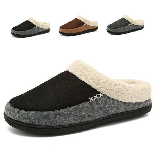 2019 Indoor Outdoor Men S Wool Plush Fleece Lined Slip On Memory Foam Clog House Slippers Men Shoes From Bdhome 22 46 Dhgate Com