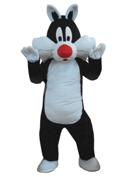 Profissional personalizado Sylvester gato Mascot Costume Personagem Bobcat Roupas Mascote de Natal Do Partido Do Dia Das Bruxas Fancy Dress