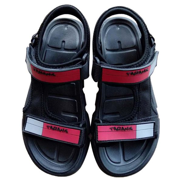 

boys' beach sandals open toe flat bottom waterproof sports shoes, Black;red