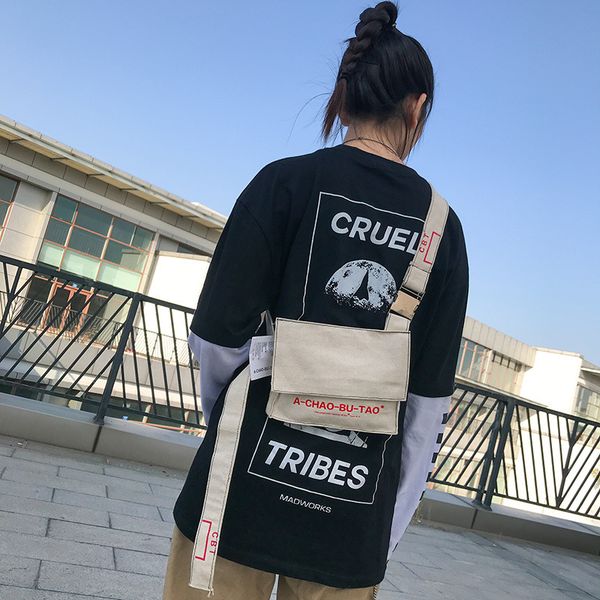 

2019 winter korean-style trendy bag women's canvas messenger bag street soft surface shoulder