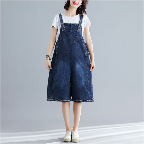 

200 jin super code костюм-платье fat mm2019 свободное время камзол легкие шорты хлопок ковбойские салопетки, Gray