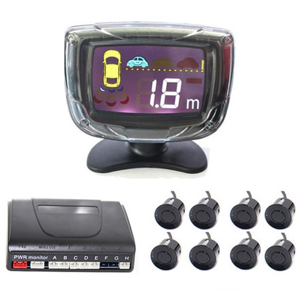

8 sensors parking lcd display monitor buzzer car parking sensor auto reverse backup radar assistance system 6 colors for choice