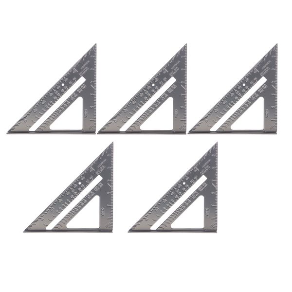 

5pcs 7in aluminum triangle rulers rate square carpenter framing measure tool