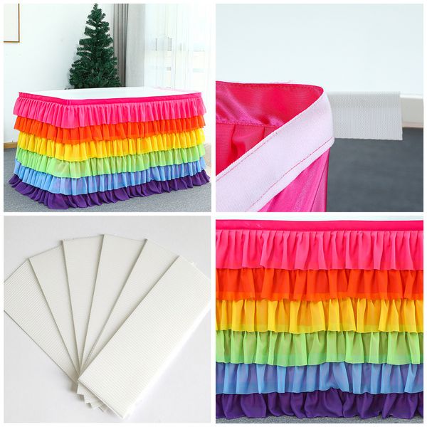 

rainbow table skirt tulletable tutu skirts party baby shower decorations skirt tablecloth baby party table cloth party decor