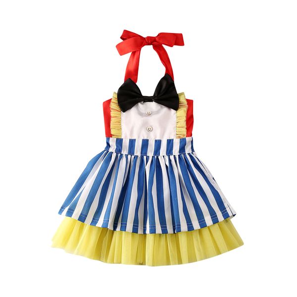 

новый xmas малышей детские ребёнки рождество pageant лук полосатый tutu bandge платье принцессы одежда 1-5years, White