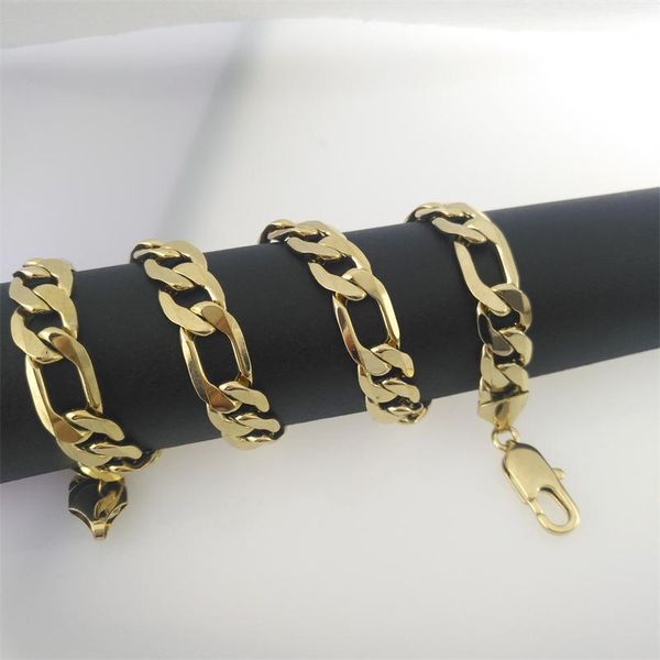 

men gold filled necklace solid curb link chain 60cm;12mm width n312, Silver