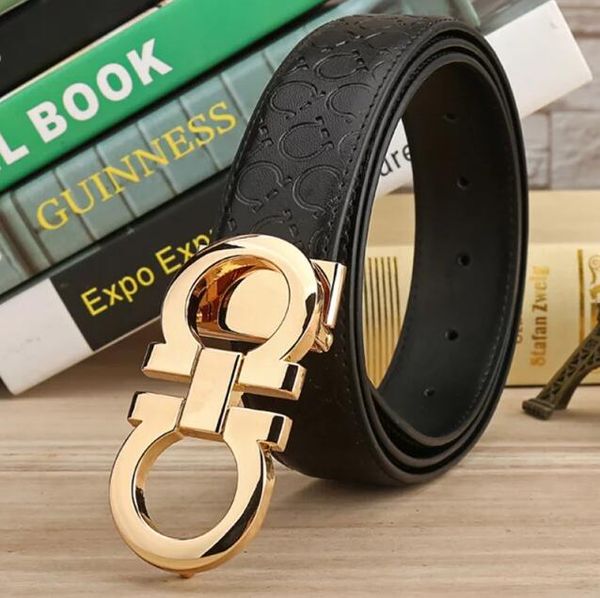 

110-125 cm genuine leather belt with smooth metal designer belts men women new men belts luxury belt 22721, Black;brown