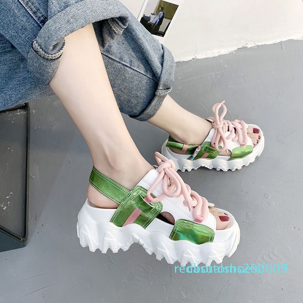 

novelty cross-strap open toe sport sandals women casual platform wedge sandals summer outdoor cool beach shoes women 2020 r03, Black