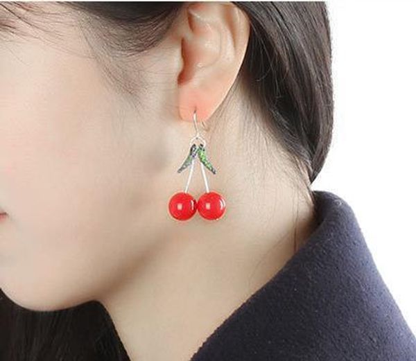 

10 pair /lot fashion jewelry plastic acrylic cherry earring for women, Silver