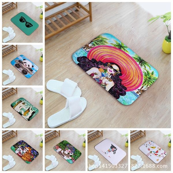 

cartoon scenery pattern home furnishing bedroom in front of the door non-slip land pad carpet mixed batch