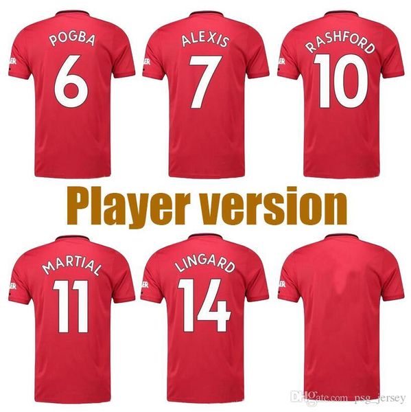 

New thailand 3xl player ver ion pogba lingard 19 20 manche ter occer united jer ey utd 2019 ra hford football kit martial jer ey hirt, Black;yellow