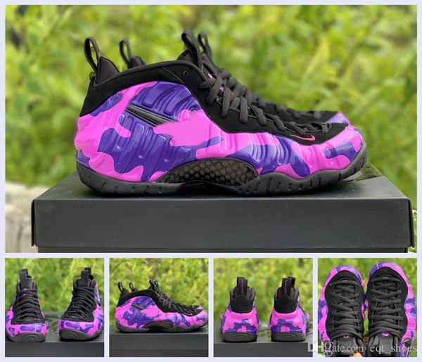 

penny hardaway basketball shoes purple camo men shoes outdoors mens new pro foam one sport shoes size7-13