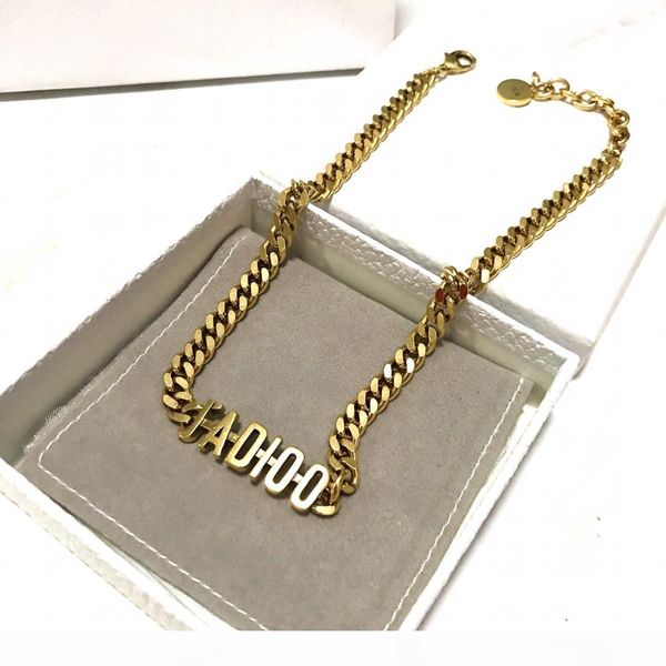 

super classic letter plating thick gold hollow fashion jewelry women bracelet women necklace, Silver