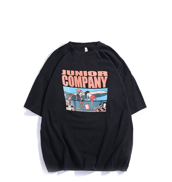 

mens tee shirt crew neck cotton creative print loose type half sleeve summer new style men, White;black