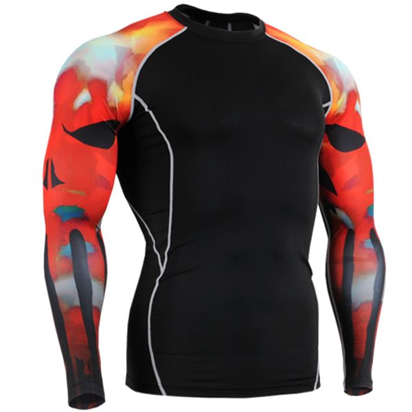 

men's cycling t-shirts quick dry compression sport t-shirts fitness gym running shirts tees men's bike jersey sportswear, Black;red