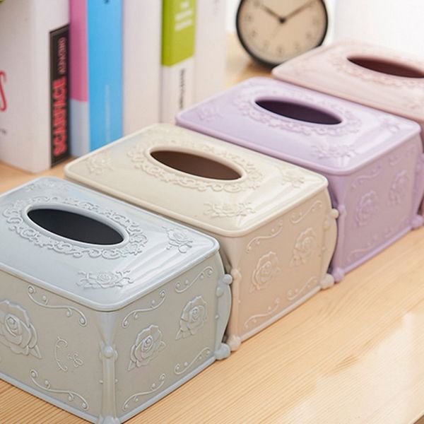 

european style rose carving paper towel storage box household kitchen table desk tissue box paper storage box