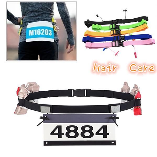 

triathlon marathon race number belt support running reflective belt outdoor sports, Black;gray