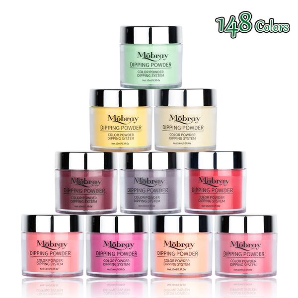 

148 colors dipping nail powder solid color french nail dip powder without lamp cure diy manicure art decoration dust 10g, Silver;gold