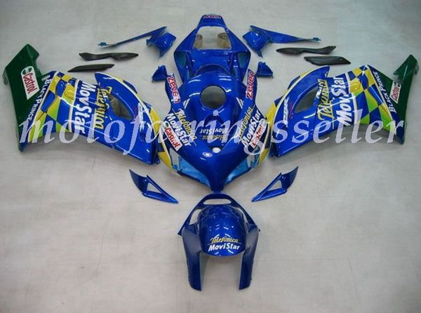 

oem quality new abs full fairings kits fit for honda cbr1000rr (2004-2005) cbr1000rr 04 05bodywork set blue checker movistar