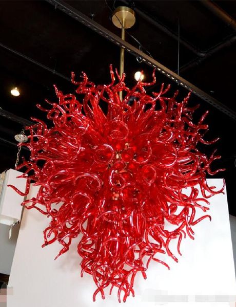 

modern red color hand blown chandeliers lamps led lights source bar lobby coffee shop art decor pendant light murano glass chandelier crysta