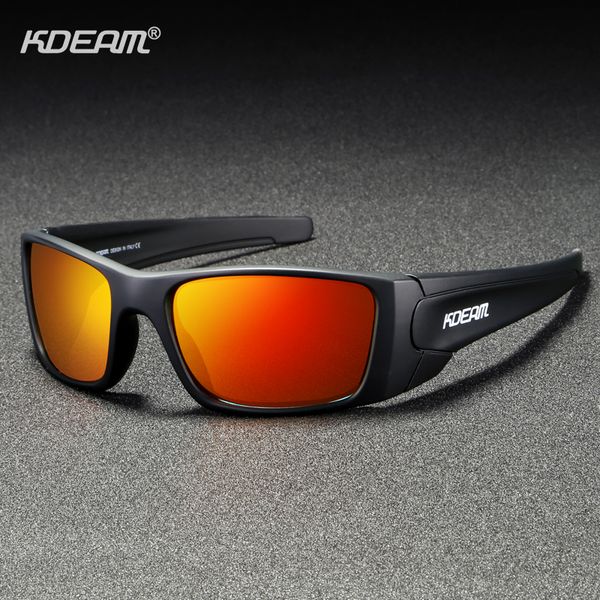 

kdeam rectangular polarized sunglasses for men running climbing sports sun glasses real coated lens tr90 frame, White;black