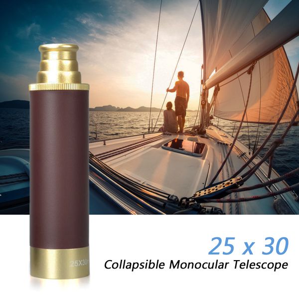 

25x30 pocket zoomable monocular pirate telescope portable collapsible handheld binoculars vintage monocular telescope