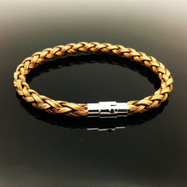 

fashion leather rope bracelet wood grain bangle magnetic clasp decorative bracelets for women men, Golden;silver