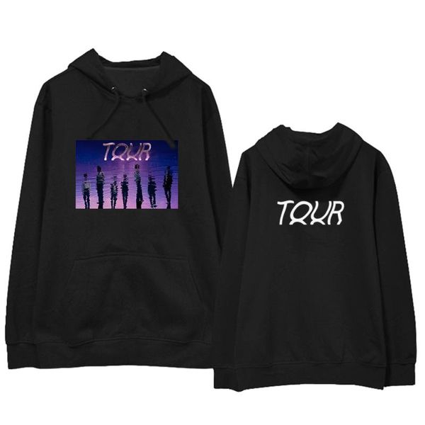 

kpop bangtan 2020 мирового тура печати пуловеры толстовка осени весны unisex k- пиджаки мальчики женщина / мужчины плюс размер, Black