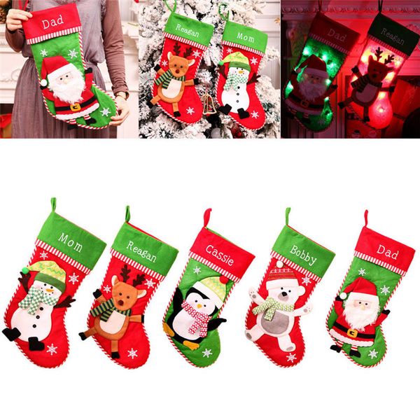 

colorful christmas socks candy bag christmas gifts tree ornament stocking santa claus snowman sock decor tree