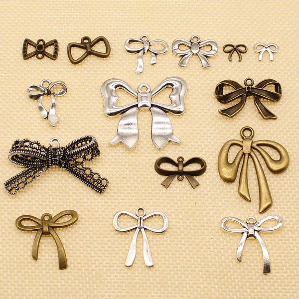 

80 pieces wholesale jewelry lots bow connector lace bow hj006, Bronze;silver