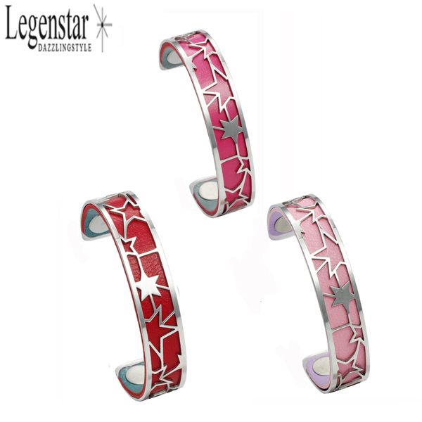 

legenstar stainless steel bracelets & bangles mujer star cuff bracelets femme reversible argent pulseiras valentine's day gift, Black