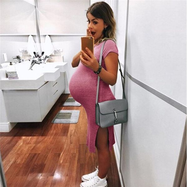 

women maternity summer short sleeve casual sundress pregnancy dress clothes vestidos robe femme enceinte for p shoot a1, White